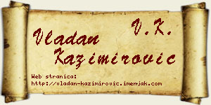 Vladan Kazimirović vizit kartica